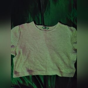 Cropped light brown shirt